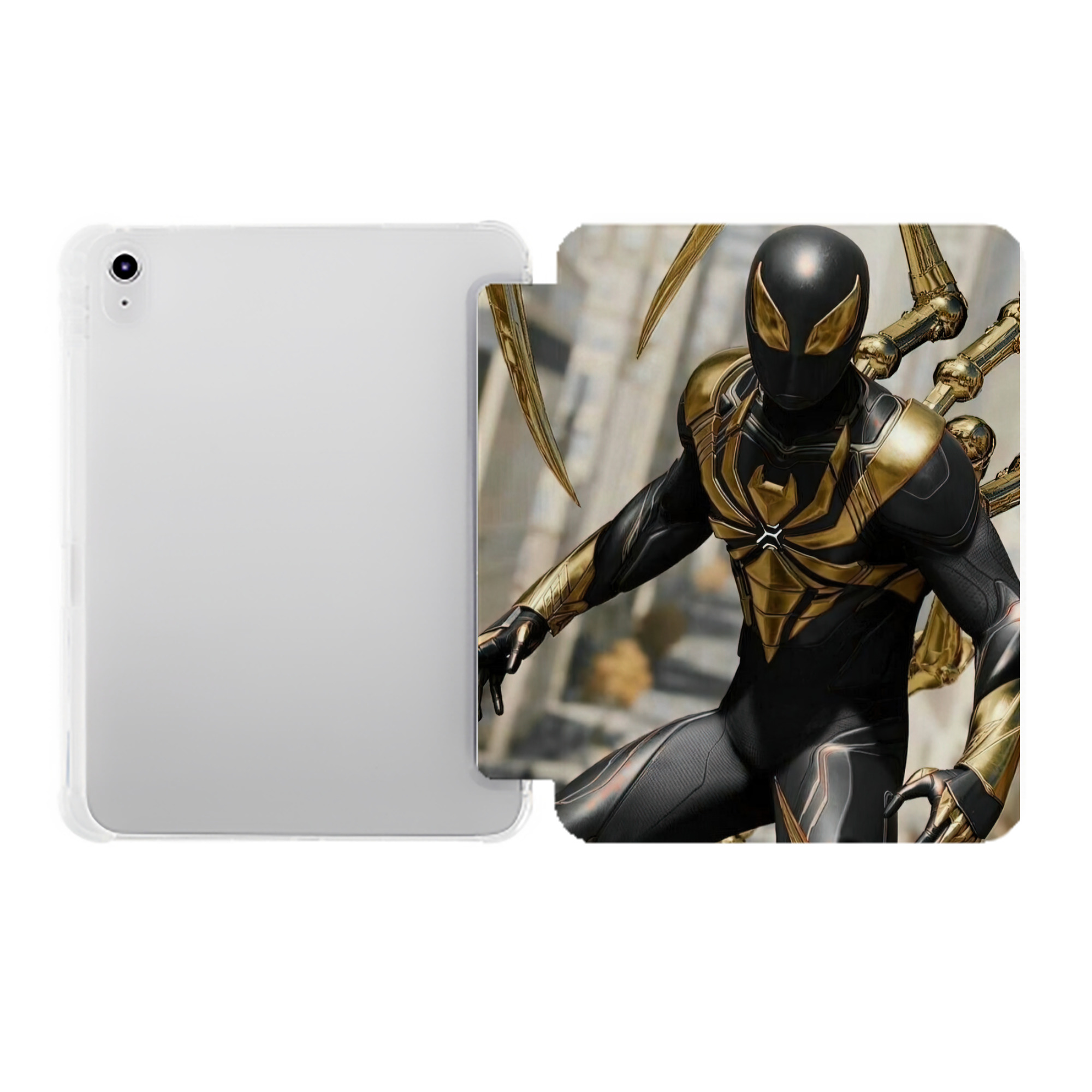 （画像用） Spider Man スパイダーマン IPad ケース ペン収納付き 三つ折りスタンド PUレザー×シリコン 対応機種9.5/10.5/10.9インチ